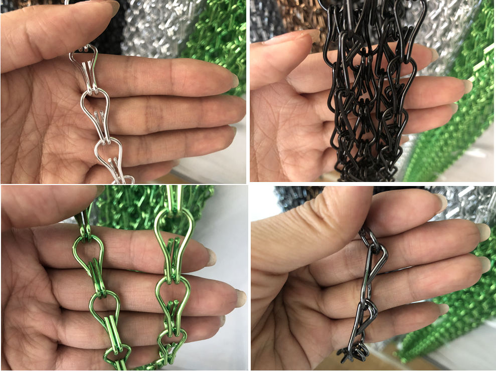 Professional Aluminum Alloy Chain Link Door Curtain 1.6mm / 2.0mm Wire Diameter