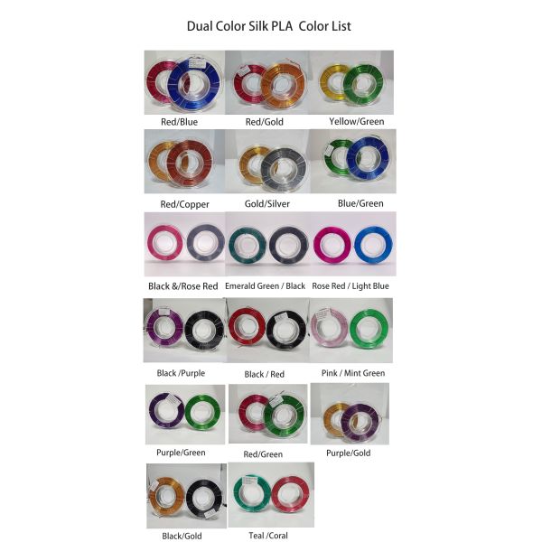 Silk 1.75 Mm 3d Printer Dual Color Pla Filament 2 Color