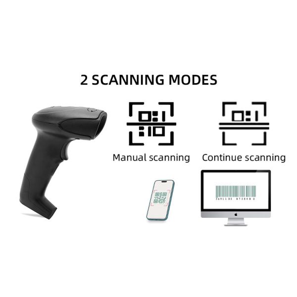 Portable ZP6800 Handheld Wired Barcode Scanner with Stand and High Printing Contrast