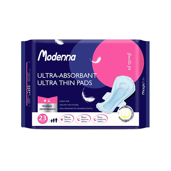 Women Anion Chip Sanitary Pads Blue Printing Strip Cotton Organic Ultra Thin Pads