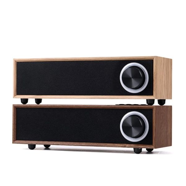 Rechargeable 5W 4 Ohm Wooden Bluetooth Speaker , Customized Passive Portable Speaker