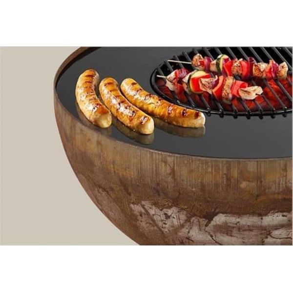 Camping Rusty Firewood Storage Brazier Corten Steel Round Fire Bowl Barbecue