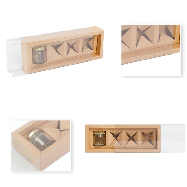 2 4 Pack Honey Jar Gift Box With Window Custom Clear Sleeves