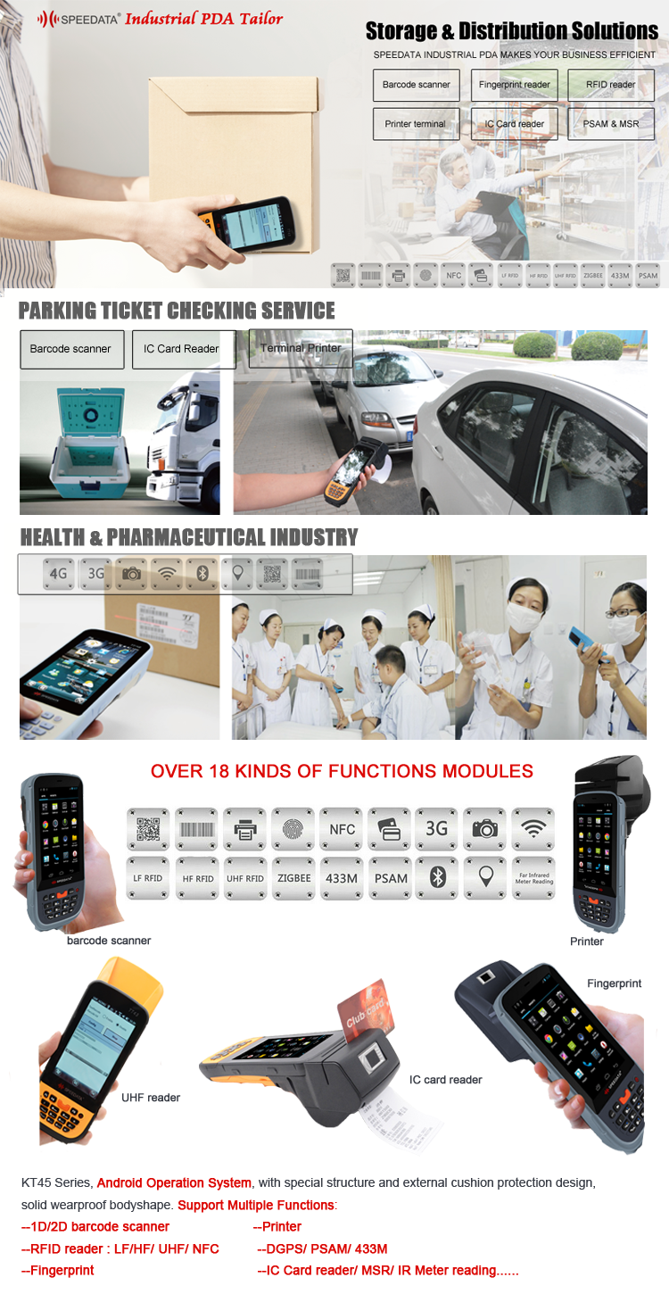 Gps Android Mobile Android Terminal With Portable Handheld Barcode Printer