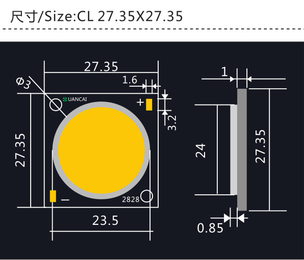 Project Light 180LM CXB3050 Size 96W Downlight High Lumen LED Chip