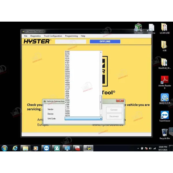 2025 V5.3 For Hyster Yale Forklift Diagnostic Tool Ifak Can Usb Interface with Hyster Yale PC Servicel Tool + CFC2 Laptop