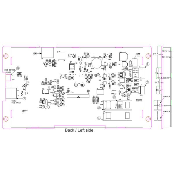 ARM Core Smart TFT HMI Display Panel 450cd/M2 Man Machine Interface