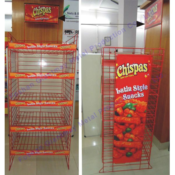 Retail Store Bread Shop Stand Wire Mesh Display Rack