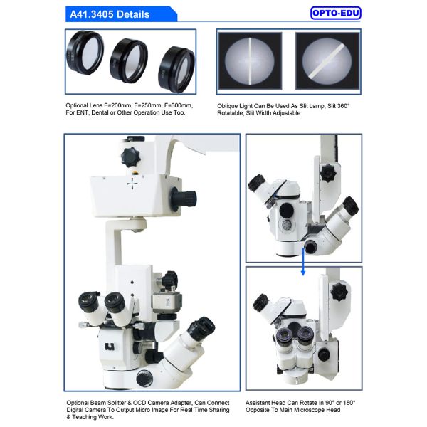 Double Binocular Electric Control 18mm Ent Microscope