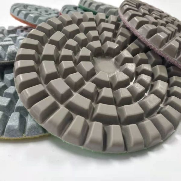 4" Dry Concrete Granite Stone Polishing Tools 8mm Thickness