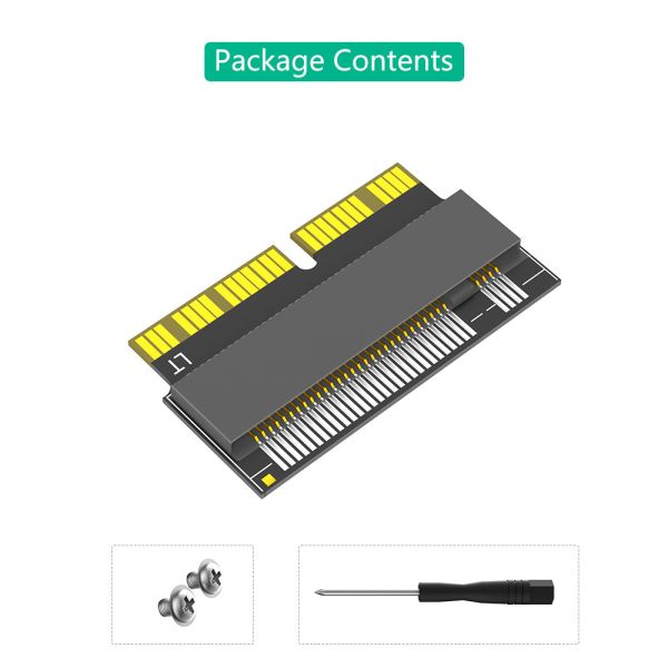M.2 NVME SSD Convert Adapter for MacBook Air Pro Retina Mid 2013 2014 2015 2016 2017, NVME/AHCI SSD Upgraded Kit for A1465 A1466 A1398 A1502