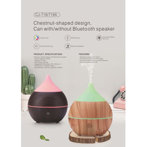 7 Color Changing LED Light 200ml White 24V Bluetooth Aroma Diffuser