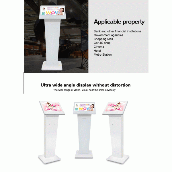 Multi Touch Screen Kiosk Media Player , Floor Standing Touch Display