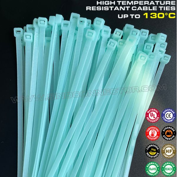 Heat Stabilized Plastic Cable Tie Strap Nylon 66 100mm x 2.5 (18 LBS), 130°C Temperature Resistant Cable Zip Tie Polyamide 66 for Harsh Environments Heat Stabilized Plastic Cable Tie Strap Nylon 66 100mm x 2.5 (18 LBS), 130°C Temperature Resistant Cable Zip Tie Polyamide 66 for Harsh Environments