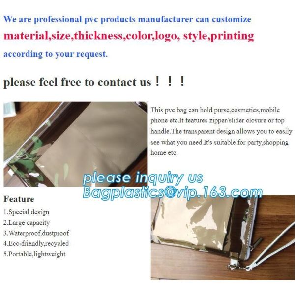 non-heavy metals Zip lockkk file document pvc bags,plastic document bag with zipper,waterproof document bag with custom