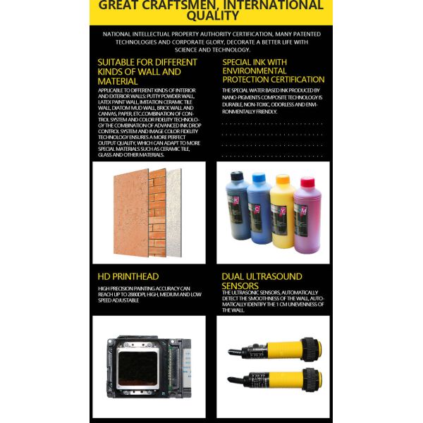 Vertical 2880dpi Odm Silent Direct Wall Printing Machine