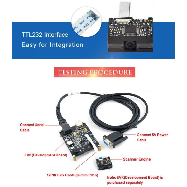 150MA Raspberry Pi Barcode Scanner Module Fast Response Built in Android Tablet
