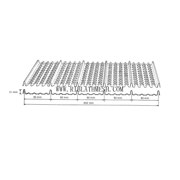 Plaster Backing Expanded Metal Rib Lath For Ceilings / Stud Partitions