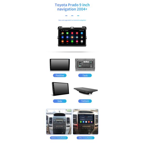 For Toyota Prado 2004 Touch Screen Navigation With BT Music Radio