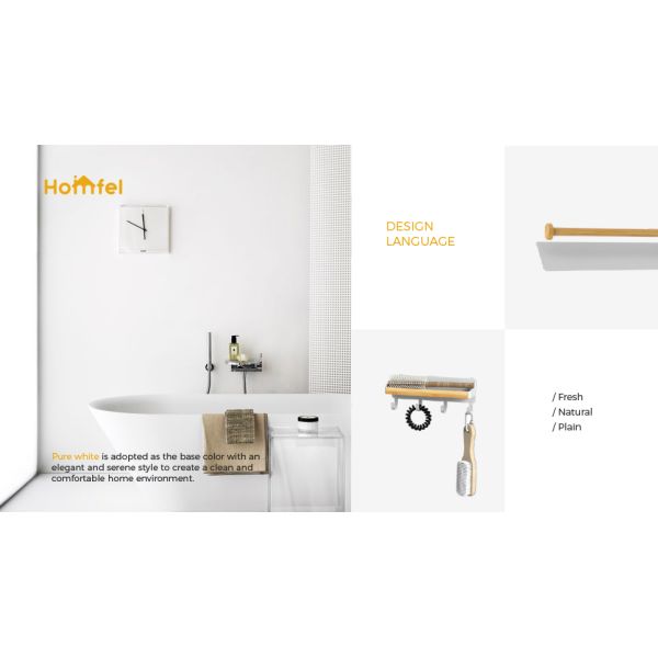 Household Magnetic Attraction Wall Mounted Bathroom Shelf for Curly Hair Stick Holder