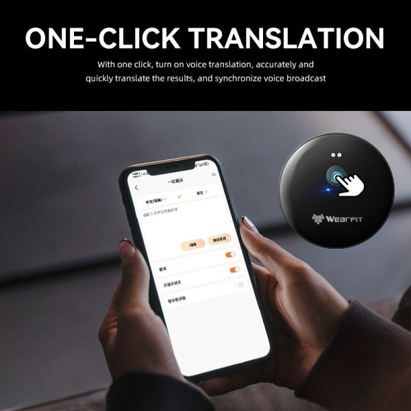 Smart AI Phone Assistant Language Voice Translator Bluetooth-Compatible 5.4 Real-time Face To Face AI Translator