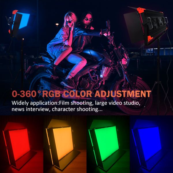 Full Metal Rgbw Led Photography Light 200w Television Equipment Cri 95ra For Video Studio Lighting