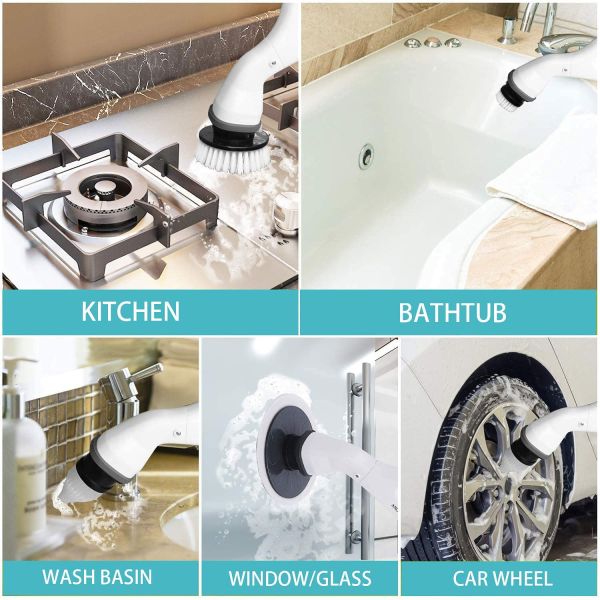 4 In 1 Cordless Scrubber Drill Brush Set High Speed 360 Rotation Handheld