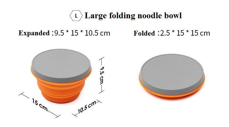 Outdoor Silicone Tableware Set,Silicone folding bowl and portable cutlery set for outdoor picnics and travel