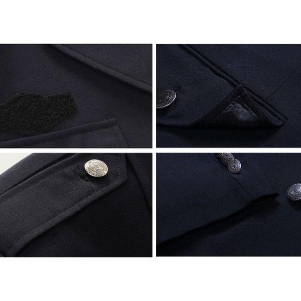 Black Color Security Officer Uniform Lapel Collar Epaulettes With Delicate Embroidery