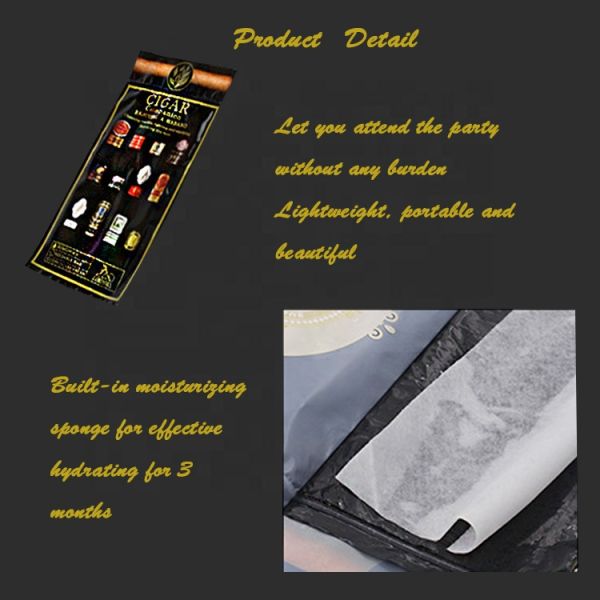 Resealable Zip Moisturizing Travel Cigar Humidor Bags Tobacco Packaging Humidity Bag