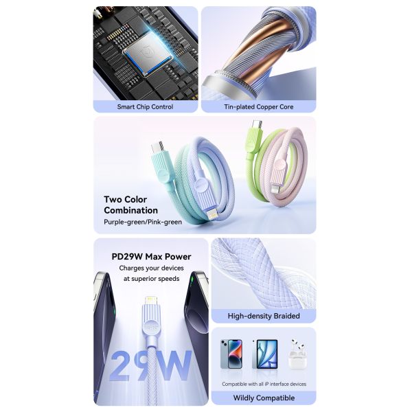 ESSAGER ES-X73 Iphone Charger Cable USB C To Lightning For 13 14 11 12 Pro Max