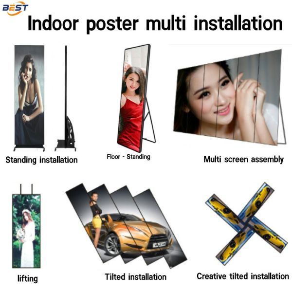 Indoor Poster LED Display Screens P1.25/P1.86/P2/P2.5 Full Color Rental OEM ODM Solutions