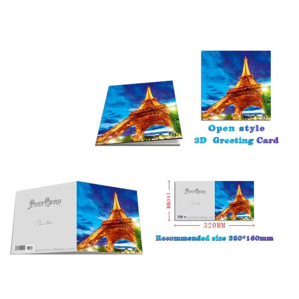 Lenticular Printing 15X15cm 3D Greeting Card With Envelopes