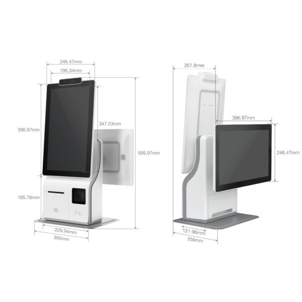 Double Sided 15.6inch Self Service Touch Screen Kiosk Self Service Ordering System