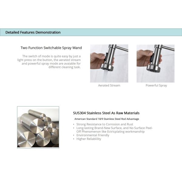 Infrared Sensor Smart Kitchen Faucet Coild Spring Mixer Head Switchable