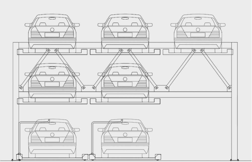 3 Levels Puzzle Car Parking System