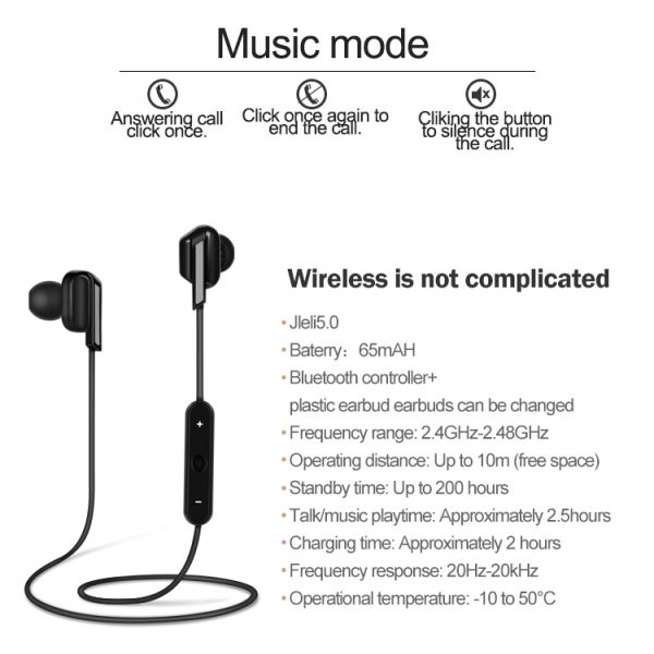 Smart Control In Ear Bluetooth Headset 65mAh Soundproof Wireless Earbuds