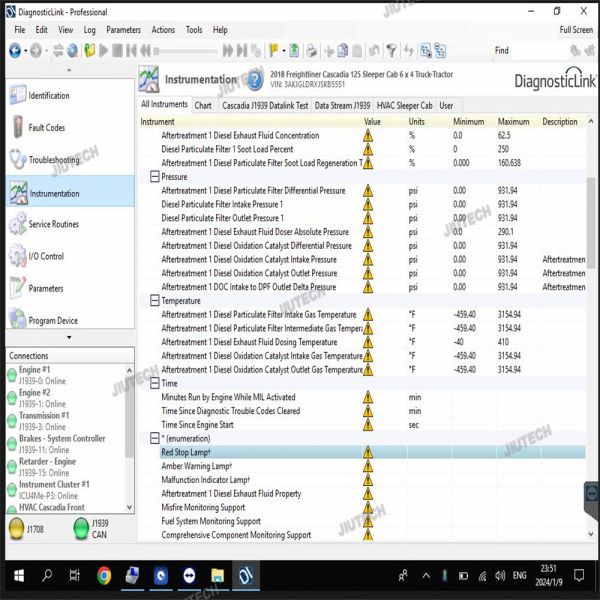 For NEXIQ N3 USB Link Truck Diagnostic Tool USB Bluetooth Diesel Truck Diagnostic OBD Troubleshooter Tool+CF19 laptop