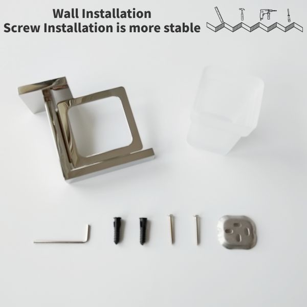 Square Soap Dish Toothbrush Holder Sus304 Wall Mounted Bathroom Tumbler Holder