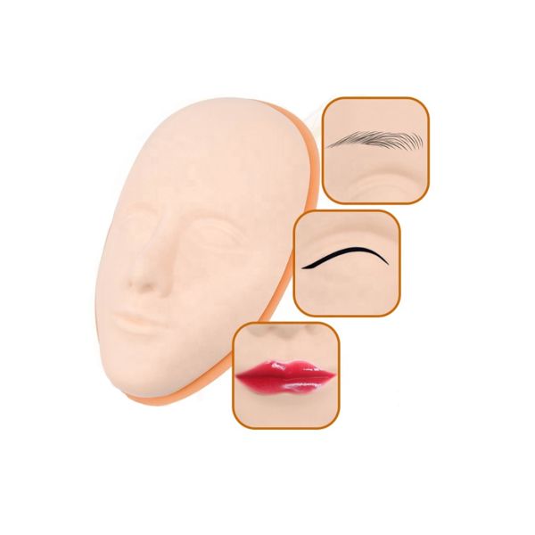 Yellow Soft Silicone Gel Face Practice Skin Plastic Hard Mold 3D Eyebrow Lip Microblading Accessories