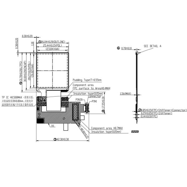 RGB Graphic Small Oled Display Module 1.41inch For Children'S Watch