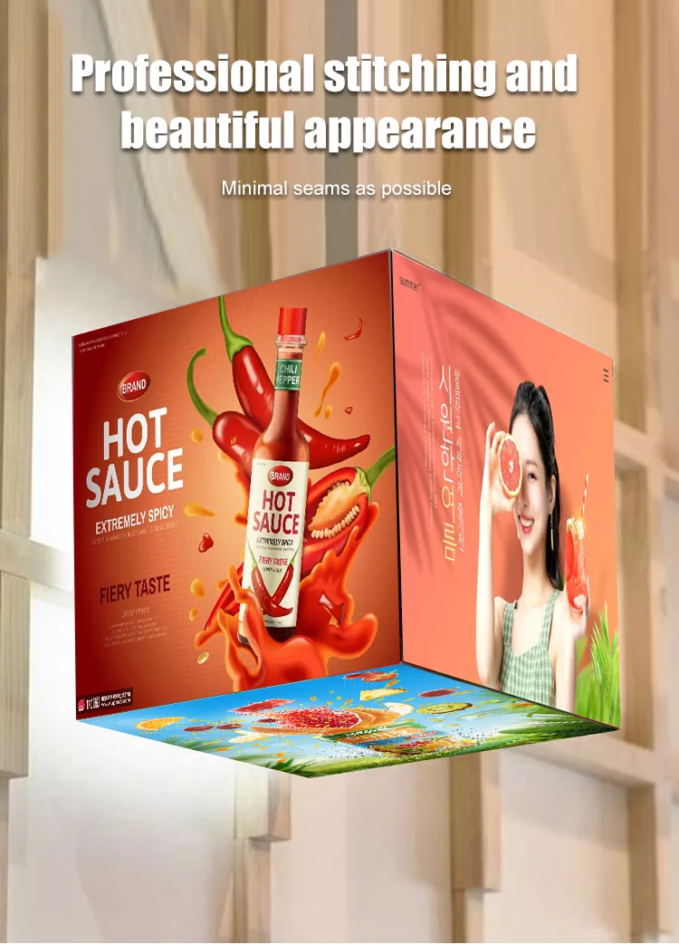 Outdoor Waterproof Shaped Screen Store Signboard Cube Advertising Screen Led Magic Cube Display Store Indoor