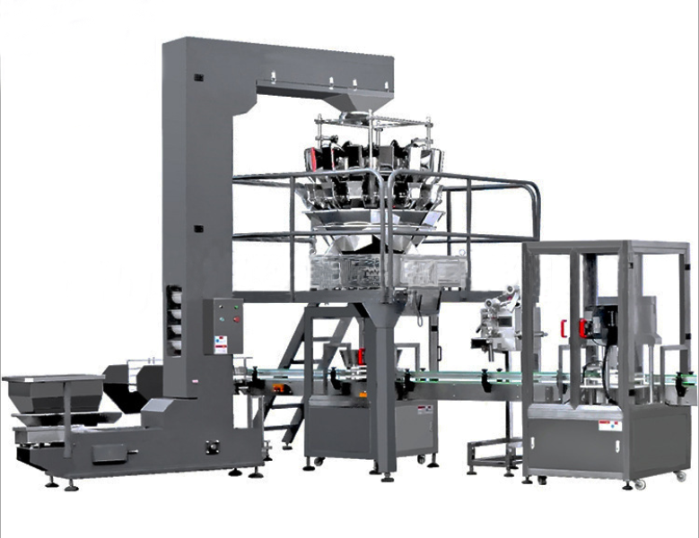 Food Weighing Filling Packing Machine 1200bph Sealing Capping Printing