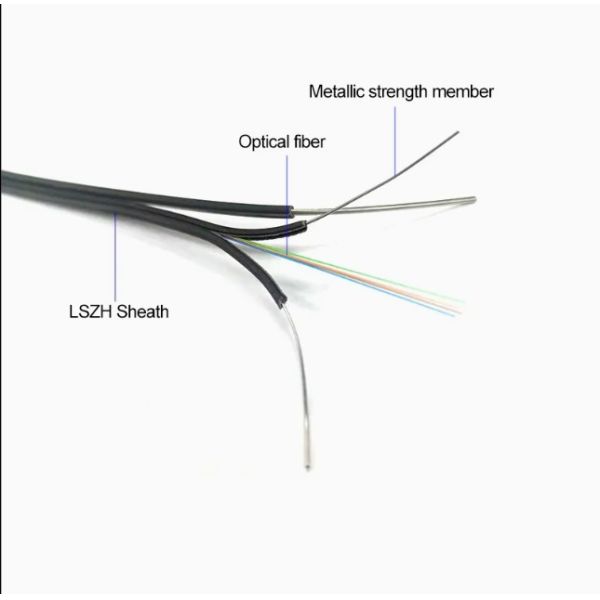 Bow Shape Self Supporting FTTH Drop Cable 4 Corers for Telephone Communication