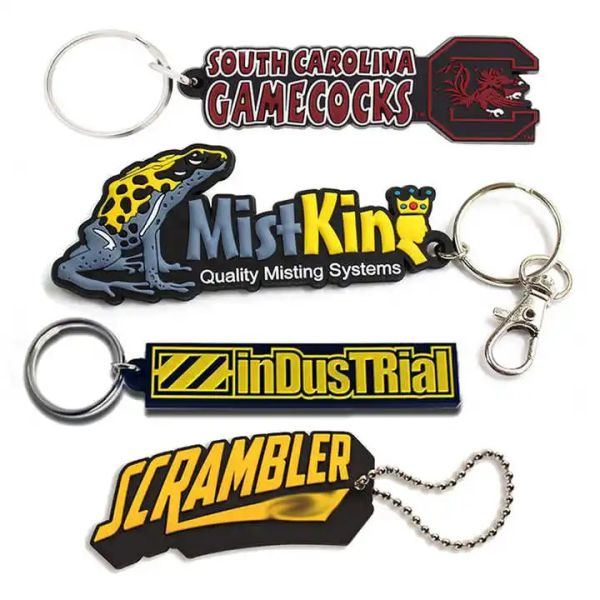 Custom 2D Soft PVC Keychain 3D Key Chain Rubber Keychains Logo Soft Silicone Keyring