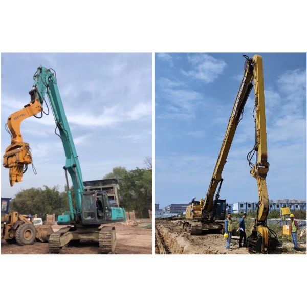 Heavy Duty Excavator Pile Driver Attachment Vibrating Arm For Construction Sites