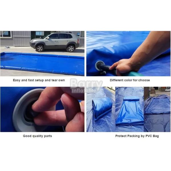Waterproof Non Inflatable Wash Pads PVC Coated Tarpaulin Car Wash Water Containment Mat For Garage Floor