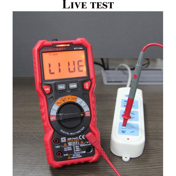 Digital Multimeter Auto Ranging AC DC Ammeter Voltmeter 6000 Counts NCV Live Check TRMS Hz Ohm Capacitor