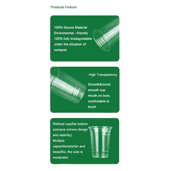 8OZ 12oz 16oz 20oz 24oz Bubble Tea Boba Beverage Coffee Clear PLA Cup