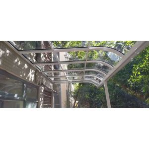 Convenient Grey Aluminium Canopy With PC Sheet And Accessories